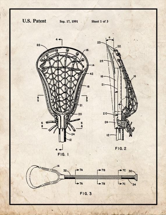 Lacrosse Stick Patent Print