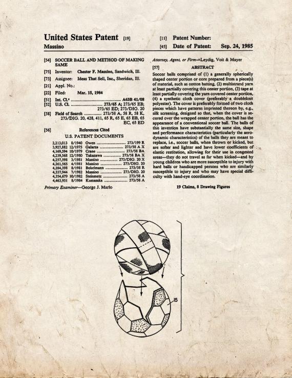 Soccer Ball Patent Print