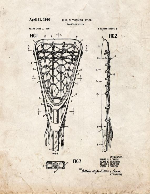 Lacrosse Stick Patent Print