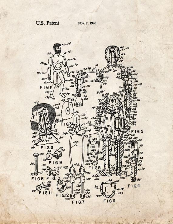 Posable Figure Having One Piece Connector Patent Print