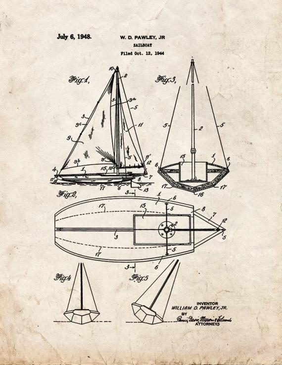 Sailboat Patent Print