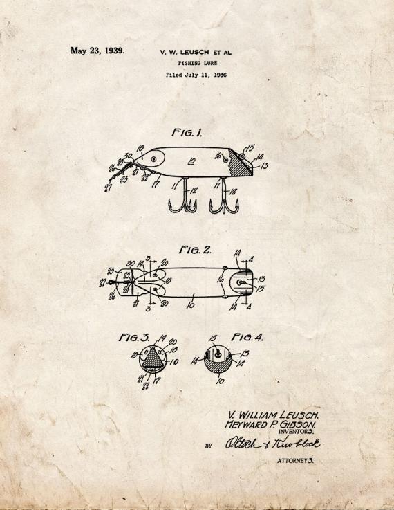 Fishing Lure Patent Print