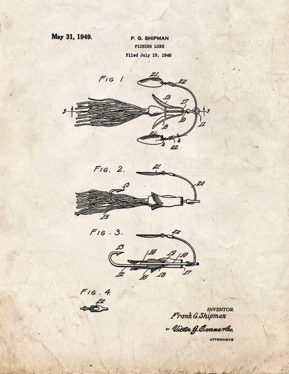 Fishing Lure Patent Print