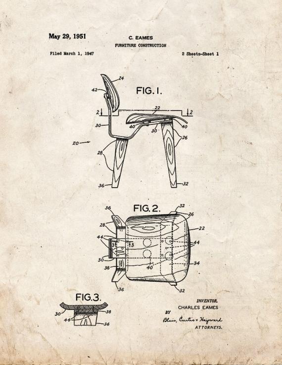 Furniture Construction Patent Print