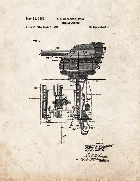 Missile Launcher Patent Print