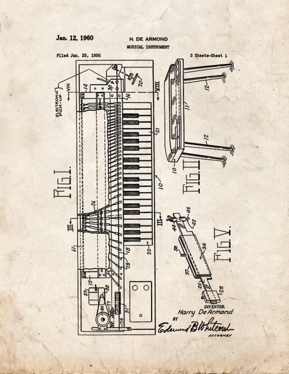 Musical Instrument Patent Print