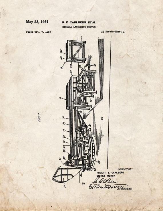 Missile Launching System Patent Print