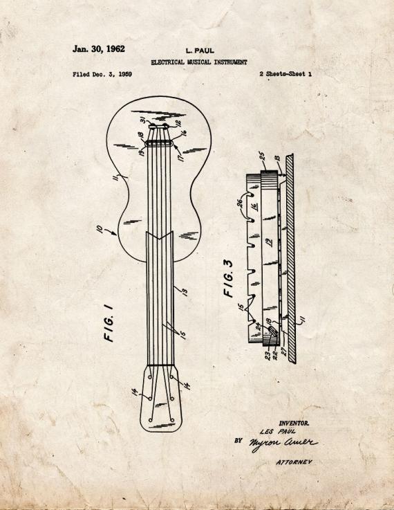 Electrical Musical Instrument Patent Print