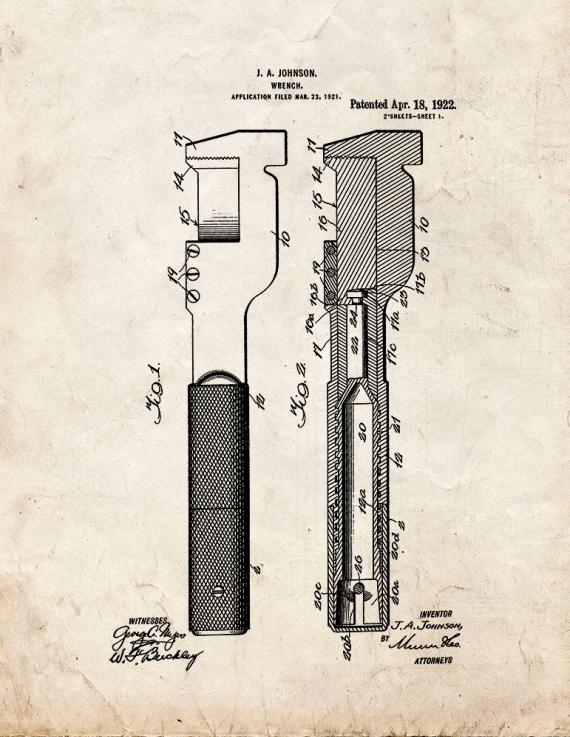 Wrench Patent Print