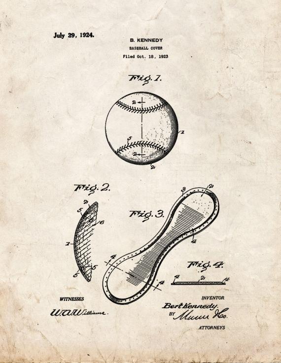 Baseball Cover Patent Print