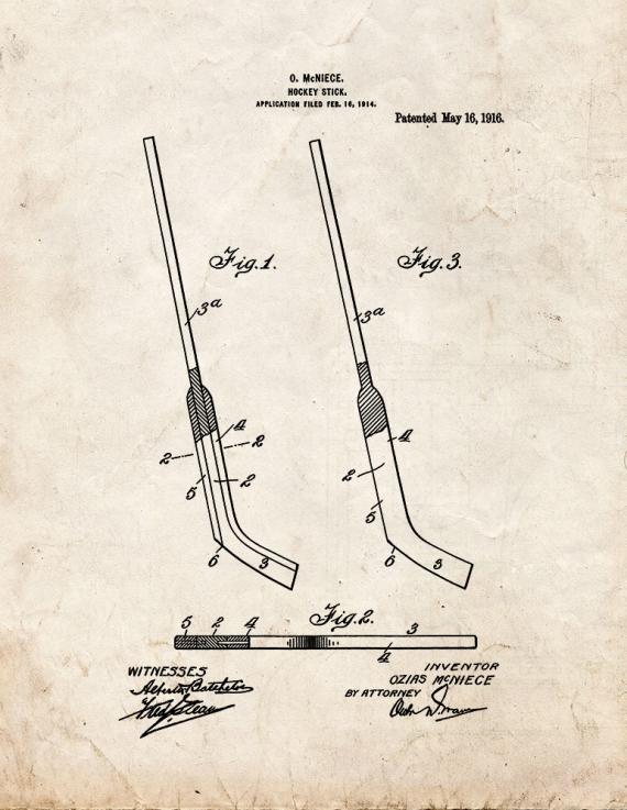Hockey stick Patent Print