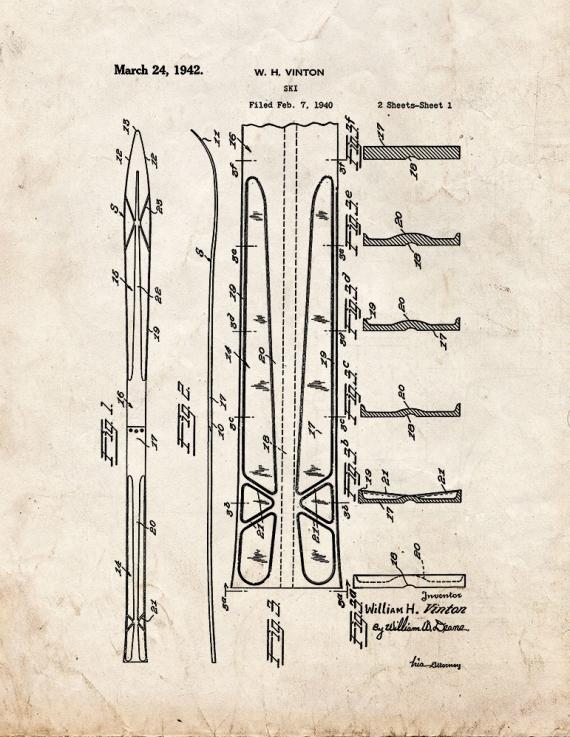 Ski Patent Print