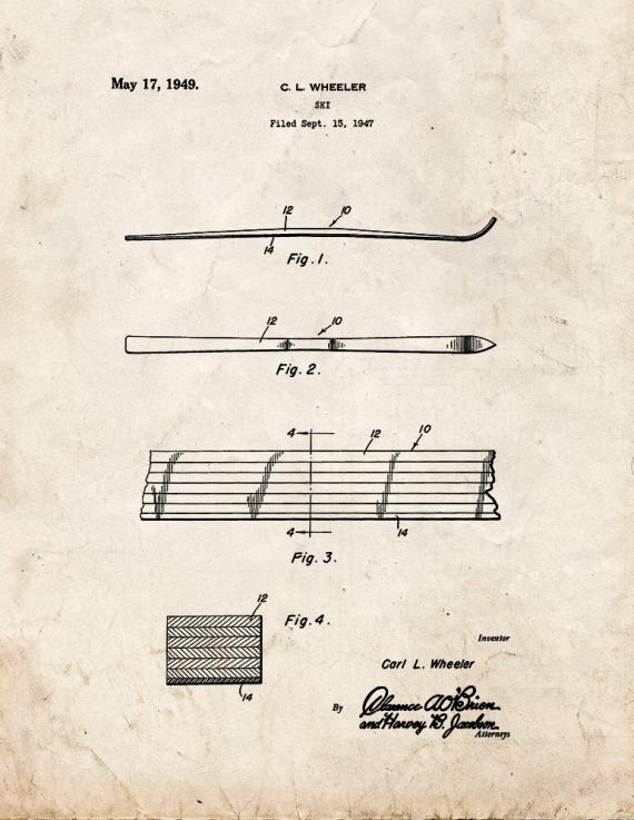 Ski Patent Print