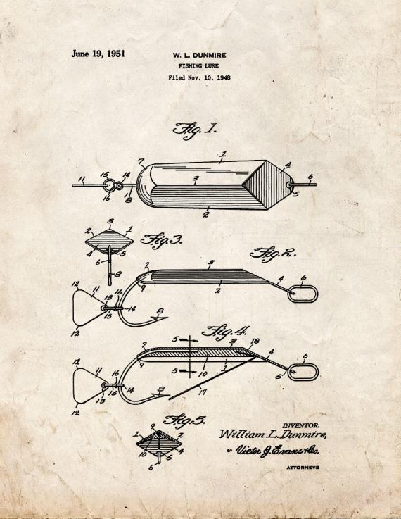 Fishing Lure Patent Print