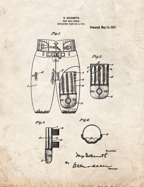 Football Pants Patent Print
