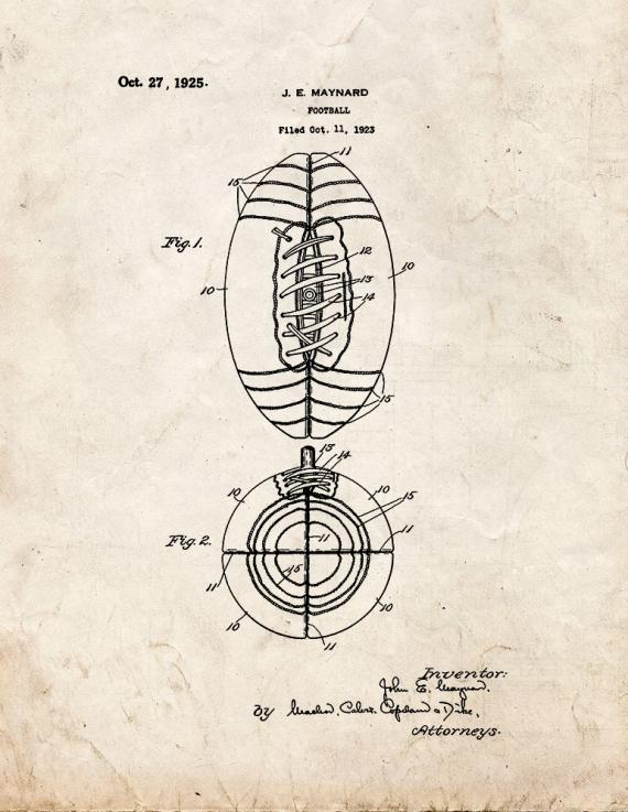 Football Patent Print