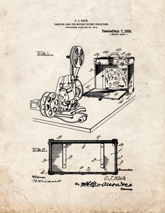 Case For Motion-picture Projectors Patent Print