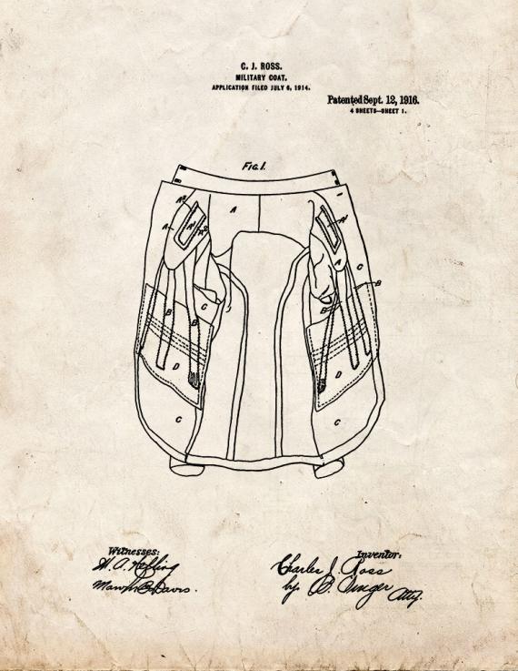 Military Coat Patent Print