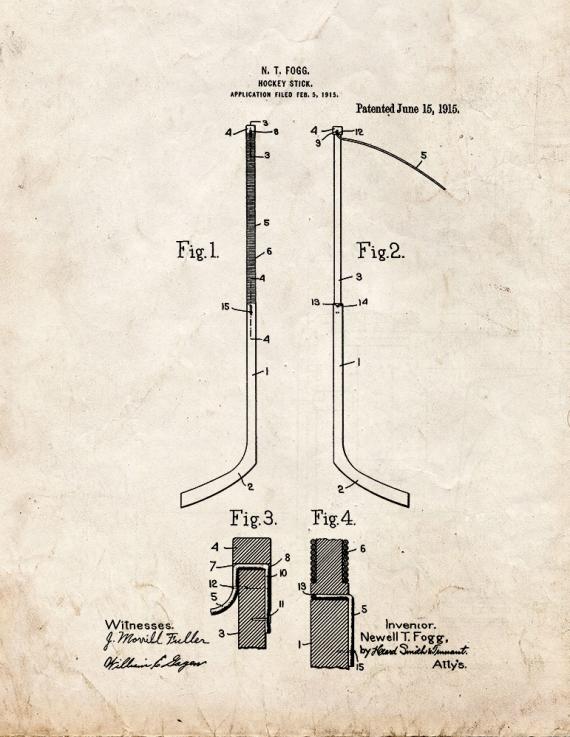 Hockey Stick Patent Print