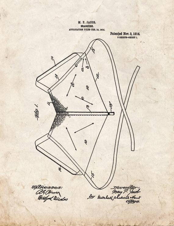 Brassiere Patent Print