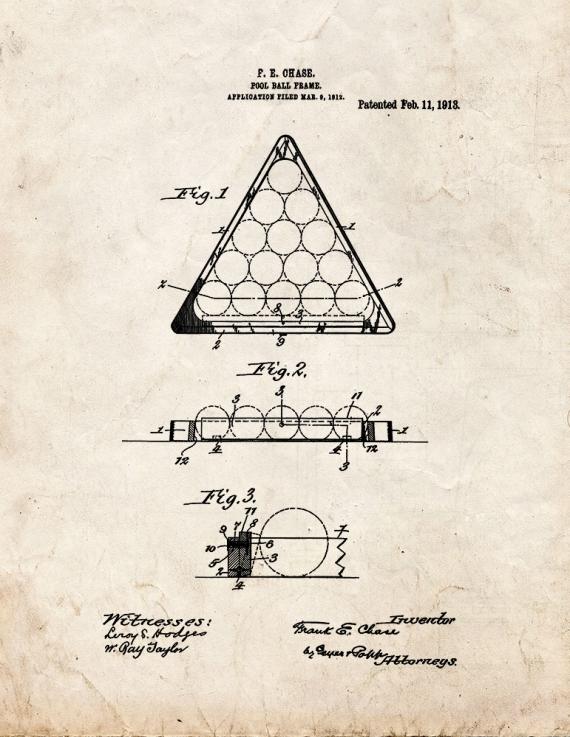 Poolball Frame Patent Print