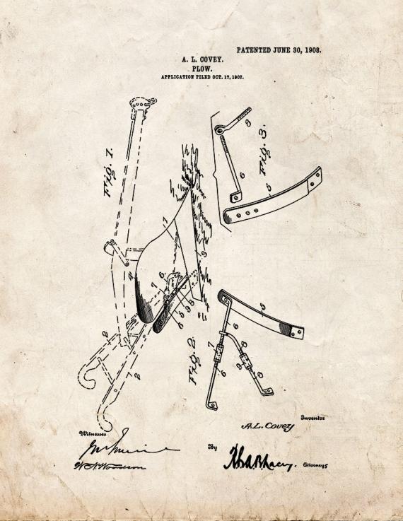 Plow Patent Print