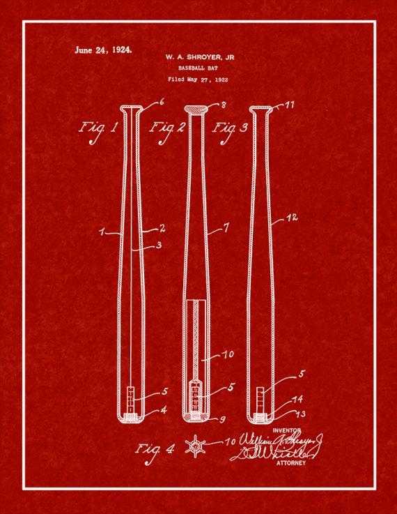 Baseball Bat Patent Print