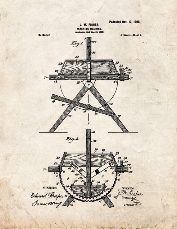 Washing Machine Patent Print