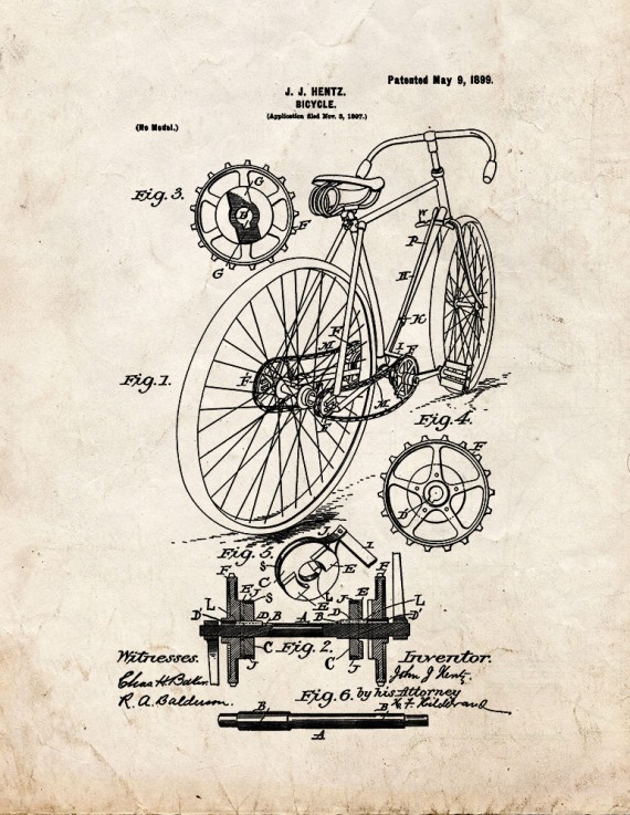 Bicycle Patent Print