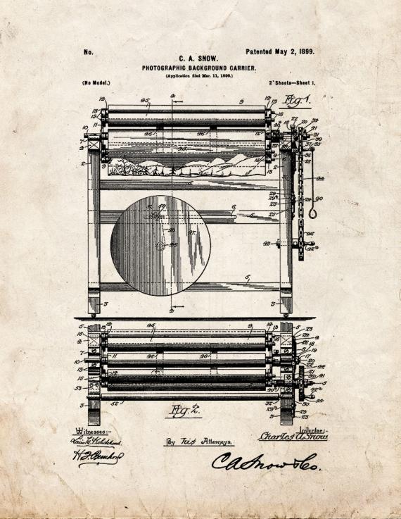 Photographic Background Carrier Patent Print