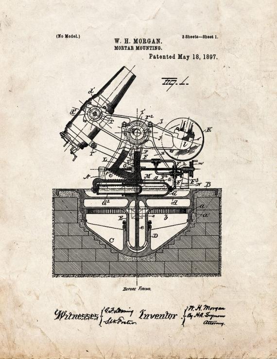 Mortar Mounting Patent Print