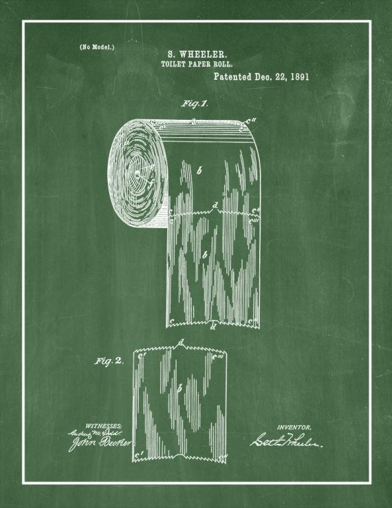 Toilet Paper Roll Patent Print