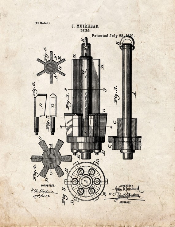 Drill Patent Print