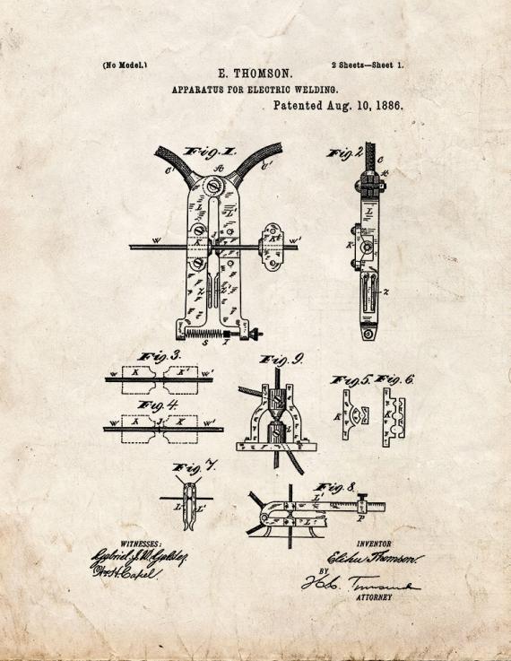 Apparatus For Electric Welding Patent Print