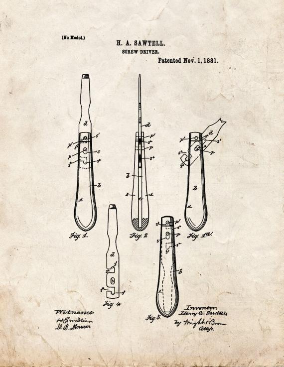 Screwdriver Patent Print