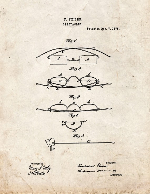 Spectacles Patent Print