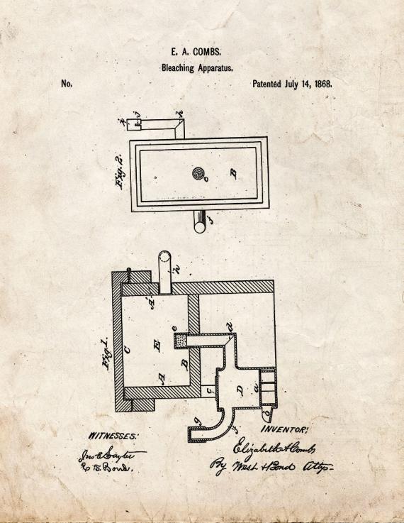 Improved Bleaching Apparatus Patent Print