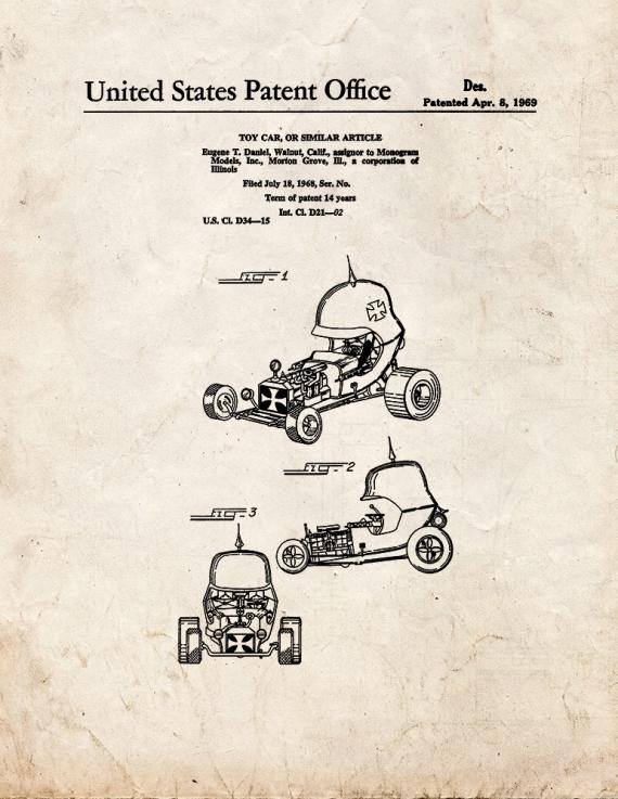 Toy Car Patent Print