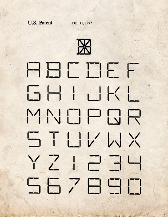 Font Of Characters Patent Print