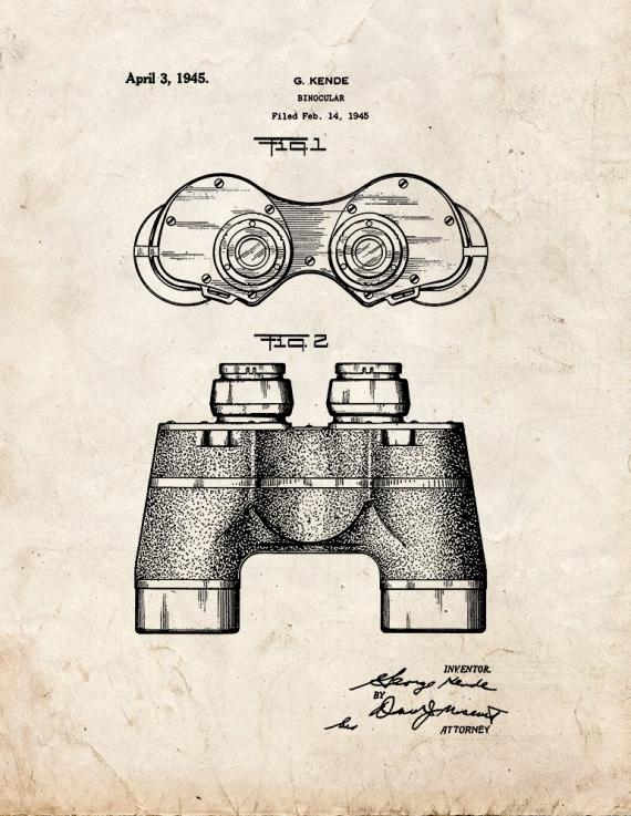 Binoculars Patent Print