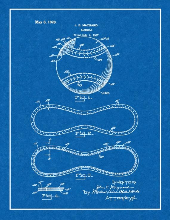 Baseball Patent Print