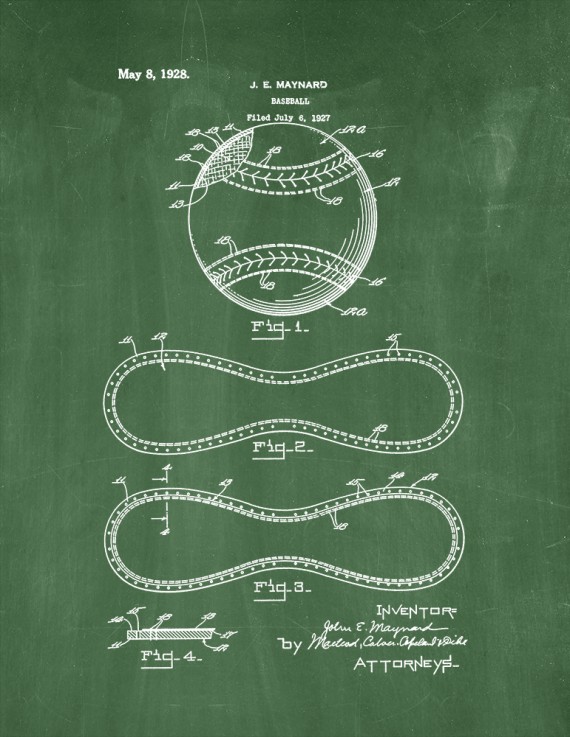Baseball Patent Print