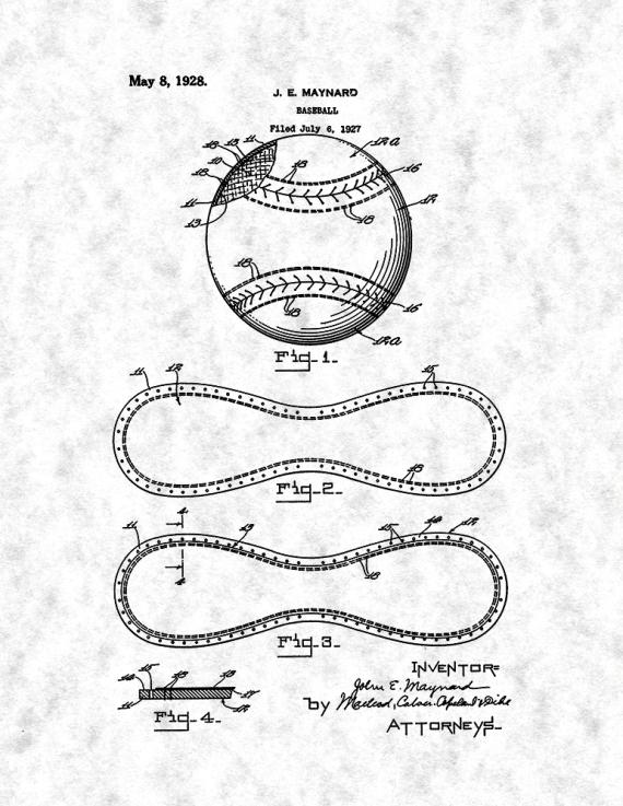 Baseball Patent Print