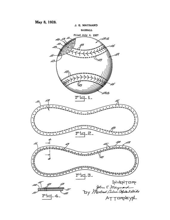 Baseball Patent Print