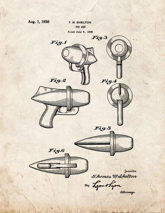 Toy Gun Patent Print