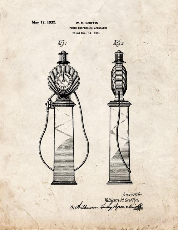 Gas Pump Dispensing Apparatus Patent Print