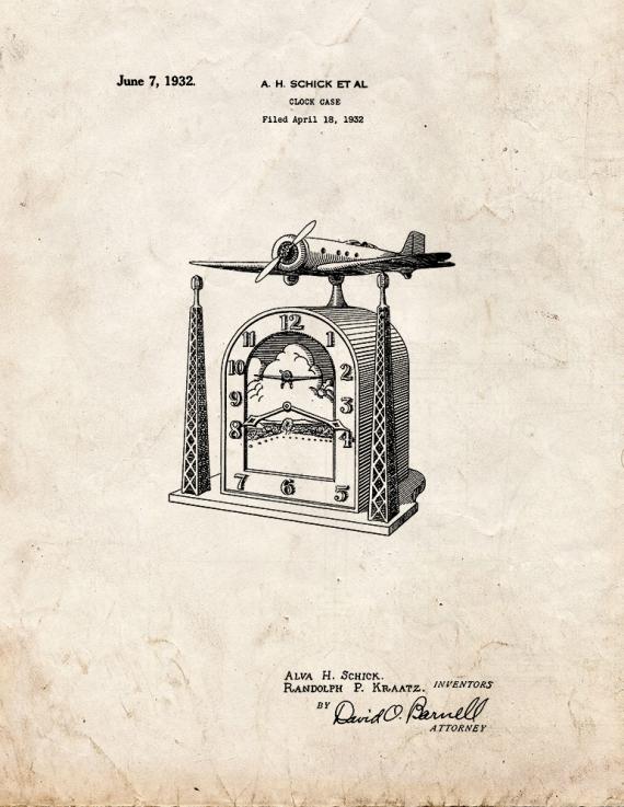 Clock Case Patent Print