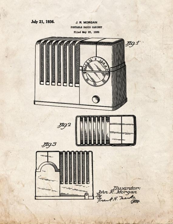Portable Radio Cabinet Patent Print
