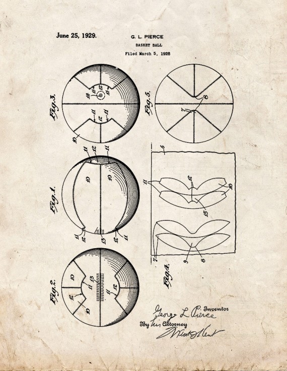 Basketball Patent Print