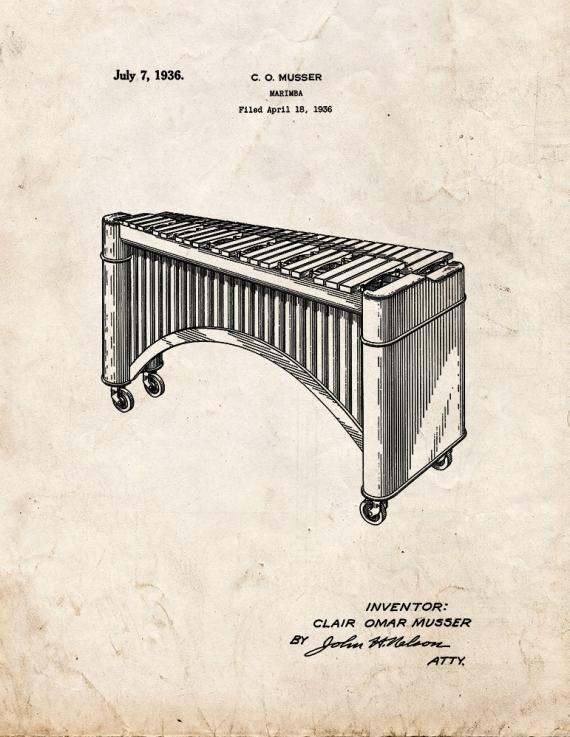 Marimba Patent Print